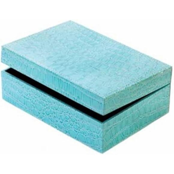 Turquoise Crocodile Pattern Saurian Storage Box - Picture 1 of 1